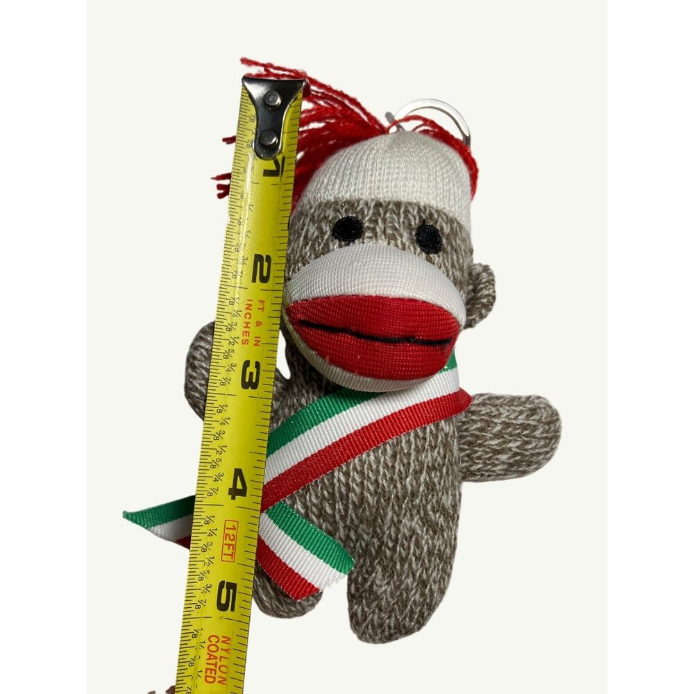 Mini Sock Monkey With Ribbon Keychain - Picture 6 of 8